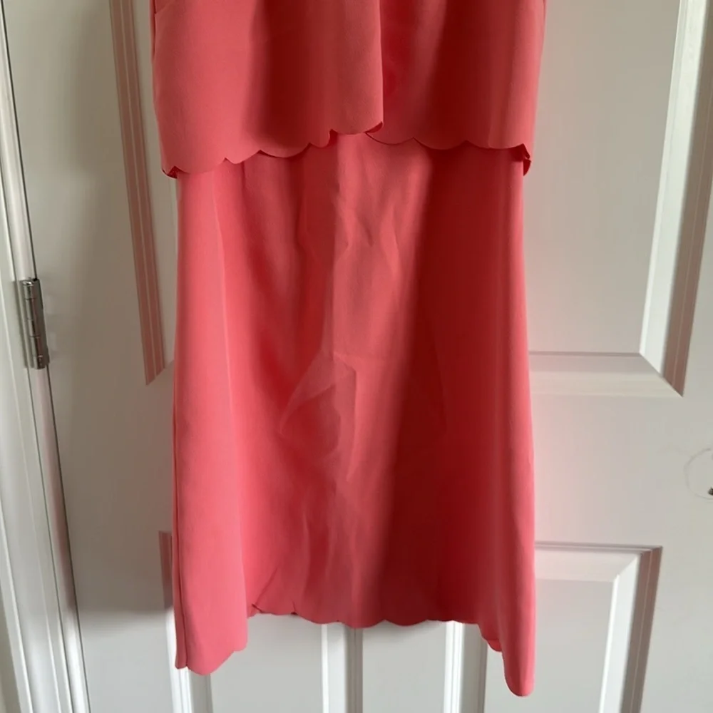 Ann Taylor Loft Size 2 Pink Scalloped Dress Sleeveless